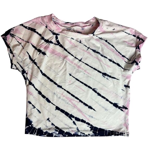 L*SPACE Tie Dye Wildflower Surfer Rash Guard Swim Top White Pink Navy Size XS - Picture 10 of 13